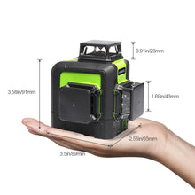 Load image into Gallery viewer, 3D Laser Level Green Beam Cross Line Laser Self Leveling 147ft 45m large Power Huepar 903CG