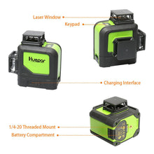 Load image into Gallery viewer, 3D Laser Level Green Beam Cross Line Laser Self Leveling 147ft 45m large Power Huepar 903CG