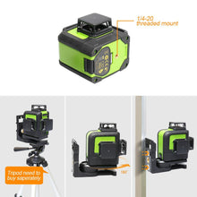 Load image into Gallery viewer, 3D Laser Level Green Beam Cross Line Laser Self Leveling 147ft 45m large Power Huepar 903CG