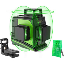 Load image into Gallery viewer, Cross Line Laser Level 12 Lines 3D Green Beam 360 Degree Vertical & Horizontal with USB Charging Huepar GF360G