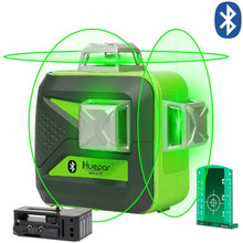Load image into Gallery viewer, 3x360 Green Beam 3D Laser Level with Bluetooth Connectivity, Cross Line Laser Level Tool Huepar 603CG-BT