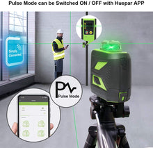 Load image into Gallery viewer, 3x360 Green Beam 3D Laser Level with Bluetooth Connectivity, Cross Line Laser Level Tool Huepar 603CG-BT