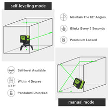 Load image into Gallery viewer, Huepar DIY Cross Line Green Beam  Laser Level With 2 Dots Vertical Horizontal Self Leveling-Huepar 9211G
