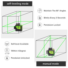 Load image into Gallery viewer, Huepar Rotary laser level green Cross Line Laser Self Leveling Rechargeable 902CG
