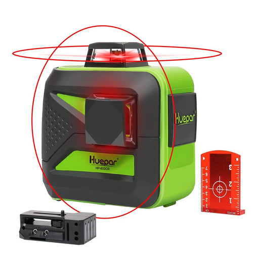 Huepar Laser Level 360 Degree Red 3d Self Leveling USB Charge Use Dry Li-ion Battery 602CR