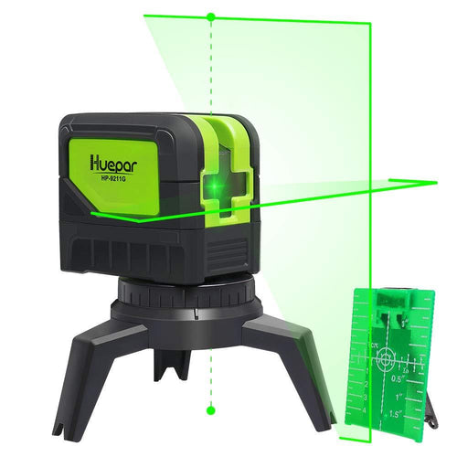 Huepar DIY Cross Line Green Beam  Laser Level With 2 Dots Vertical Horizontal Self Leveling-Huepar 9211G