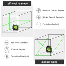 Load image into Gallery viewer, Huepar Cross Laser Self-leveling 360-Degree Coverage Horizontal and Vertical Line with 2 Pluse Modes 901CG
