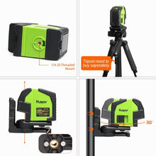 Load image into Gallery viewer, Huepar Cross Line Laser Level with 2 Plumb Dots 8211G Professional Green Laser Beam
