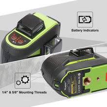 Load image into Gallery viewer, Huepar Rotary laser level Red Cross Line Laser Self Leveling Huepar 603CR 360 degree
