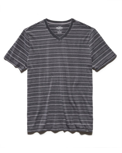 DOLAN STRIPED BURNOUT V-NECK TEE