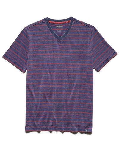 DOLAN STRIPED BURNOUT V-NECK TEE