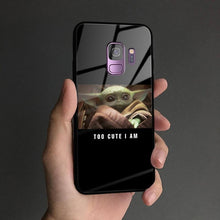 Load image into Gallery viewer, Baby yoda meme soft silicone tempered glass phone case cover shell For Samsung Galaxy S8 S9 S10e S10 Note 8 9 10 Plus
