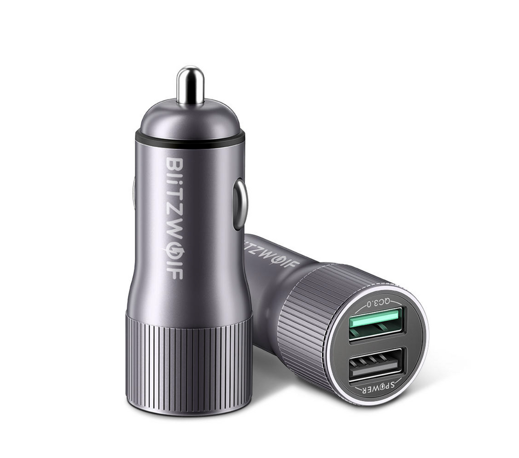 Car Charger Dual USB Port Cigarette Lighter Adapter 30W 2.4A