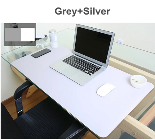 Desk Mat Leather Desk Pad 90x45cm Double-sided 2 Colors Mouse Pad Large Desk Protector