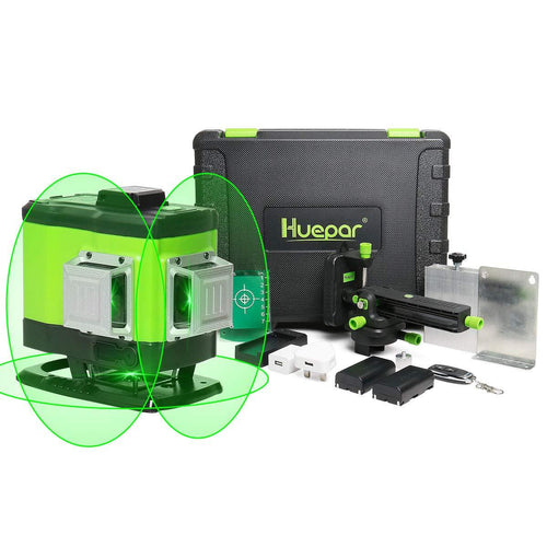 Huepar 3D Self-leveling Laser Level with Remote Control&Hard Carry Case 503DG