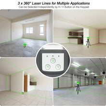 Load image into Gallery viewer, Huepar 3D Cross Line Self-Leveling Laser Level, Li-ion Battery &amp; Portable Tool Bag included 503CG
