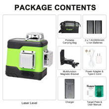 Load image into Gallery viewer, Huepar 3D Cross Line Self-Leveling Laser Level, Li-ion Battery &amp; Portable Tool Bag included 503CG
