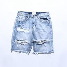 Load image into Gallery viewer, Denim Destroyed Shorts Men Summer Ripped Hip Hop Shorts Men Cool Men&#39;s Short with Hole
