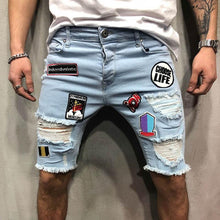 Load image into Gallery viewer, Denim Shorts Men Hole Casual Shorts New Fashion Leisure Mens Ripped Short Jeans Male Clothing Summer Cotton Shorts Breathable
